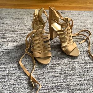Tan Sam Edelman Lace Up Heels